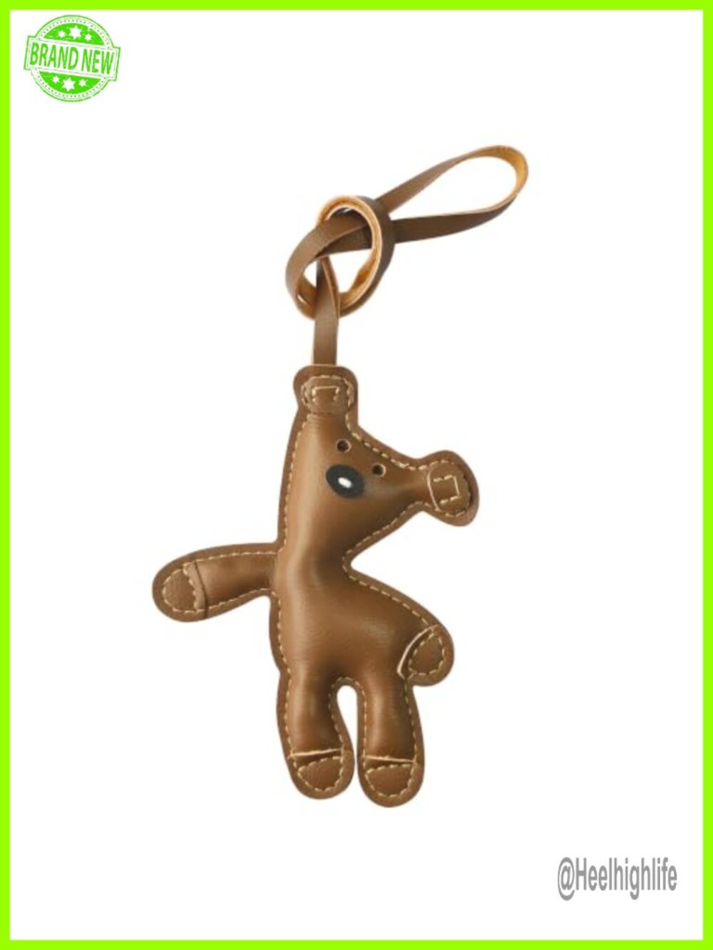 Faux Leather Bear Bag Charm Keychain Purse Accessory